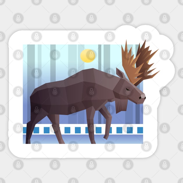 Deer vintage Sticker by Brainable ART